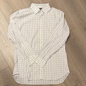 Bonobos White and Blue Grid Dress Shirt